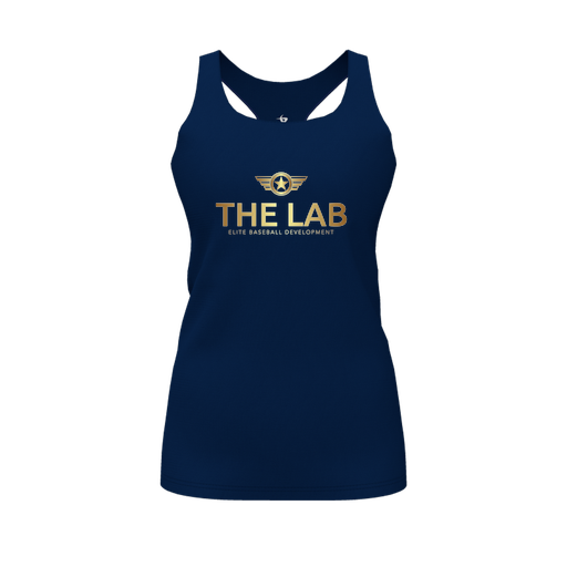 [FT0TRBNV-FYS-LOGO1] Decker Racerback Tank Top (Female Youth S, Navy, Logo 1)