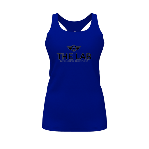 [CUS-DFW-RCBK-PER-RYL-FYS-LOGO2] Racerback Tank Top (Female Youth S, Royal, Logo 2)