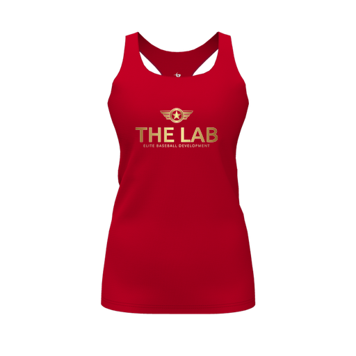 [CUS-DFW-RCBK-PER-RED-FYS-LOGO1] Racerback Tank Top (Female Youth S, Red, Logo 1)