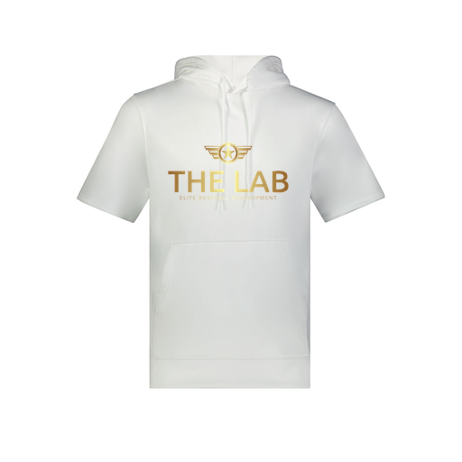 [6871.005.S-LOGO1] Men's Dri Fit Short Sleeve Hoodie (Adult S, White, Logo 1)