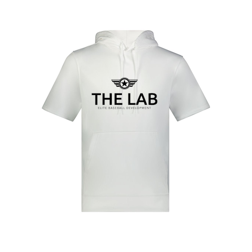 [6871.005.S-LOGO2] Men's Dri Fit Short Sleeve Hoodie (Adult S, White, Logo 2)
