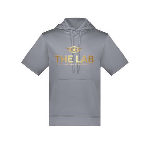 [6871.059.S-LOGO1] Men's Dri Fit Short Sleeve Hoodie (Adult S, Gray, Logo 1)