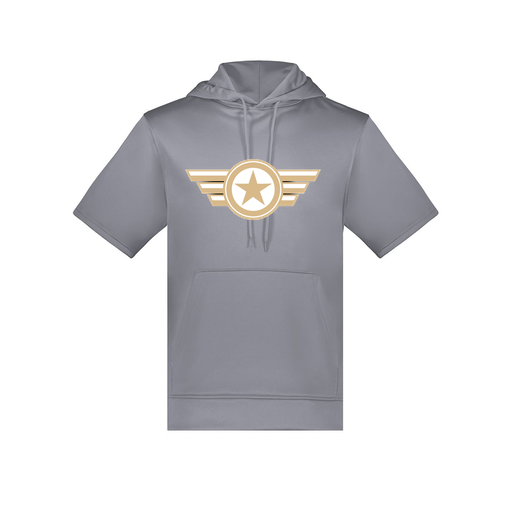 [6871.059.S-LOGO3] Men's Dri Fit Short Sleeve Hoodie (Adult S, Gray, Logo 3)