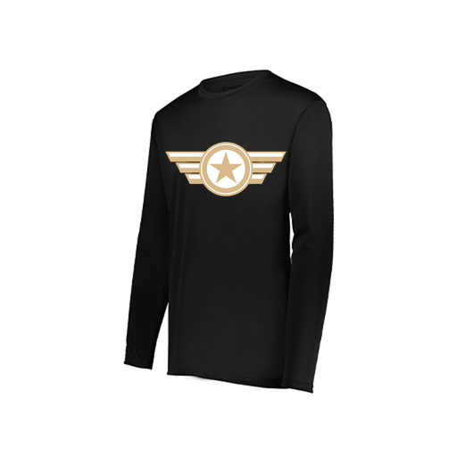[222822.080.XS-LOGO3] Men's LS Smooth Sport Shirt (Adult XS, Black, Logo 3)