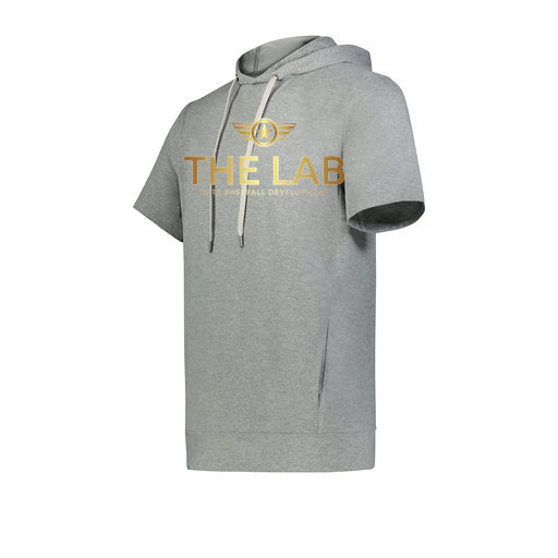 [222605-SIL-YS-LOGO1] YOUTH VENTURA SOFT KNIT SHORT SLEEVE HOODIE (Youth S, Silver, Logo 1)